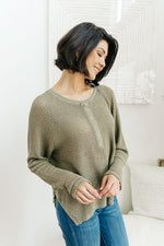 Wishful Thinking Henley In Olive Womens