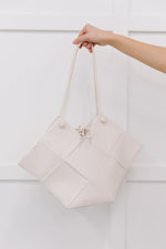 Woven Tote In White Womens