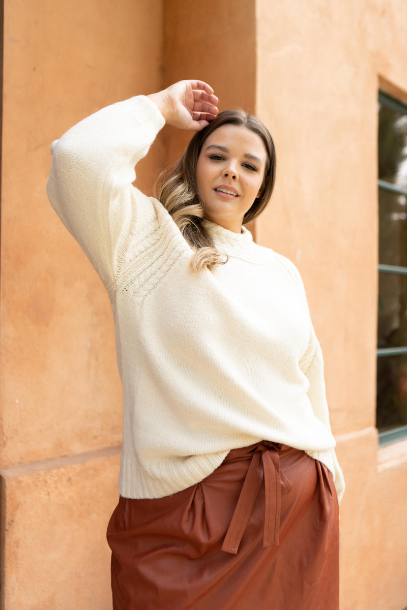 Your Favorite Knit Sweater In Cream Womens