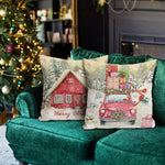 18" Christmas Pillow Covers with Vintage Designs