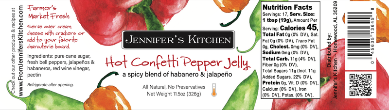 Jennifer's Kitchen - Hot Confetti Pepper Jelly - 11 oz