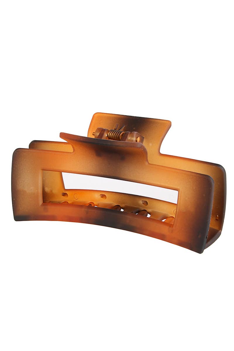 Rectangular Large Hair Clip - Coffee