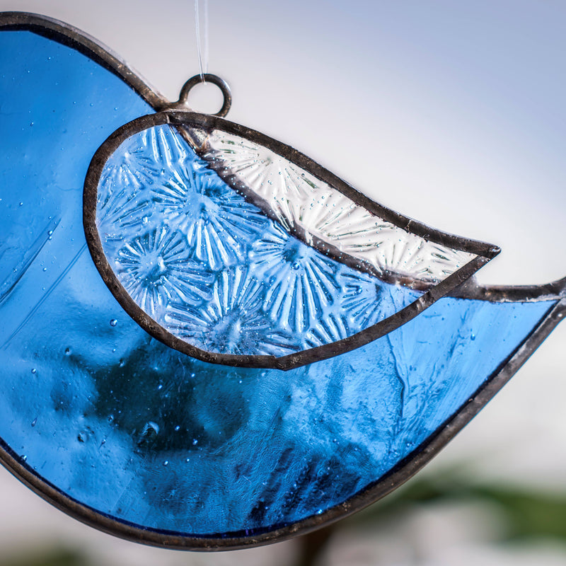 Bird Sun Catcher Ornament: Blue