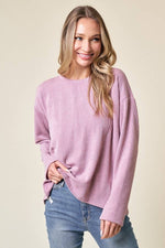 Moa Rib Top: MAUVE