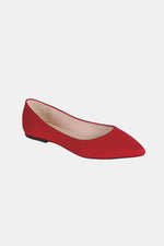 Pointy Toe Slip On Flat Loafers in Red