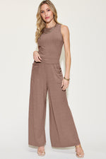 Ribbed Tank and Wide Leg Pants Set*