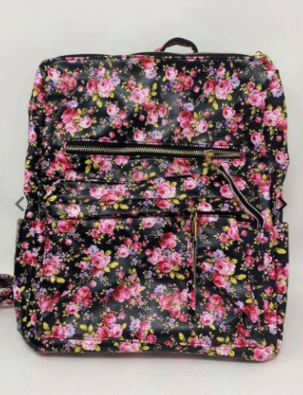 Floral Backpack With Guitar Strap