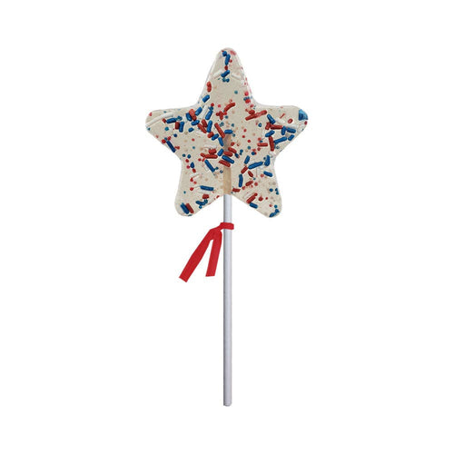 Patriotic Funfetti Star Lollipops