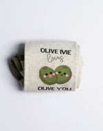 Women's Olive Me Loves Olive You Crew Socks