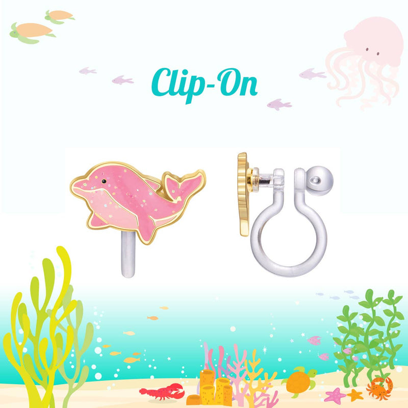 Girl Nation - CLIP ON Cutie Earrings- Dazzling Dolphin