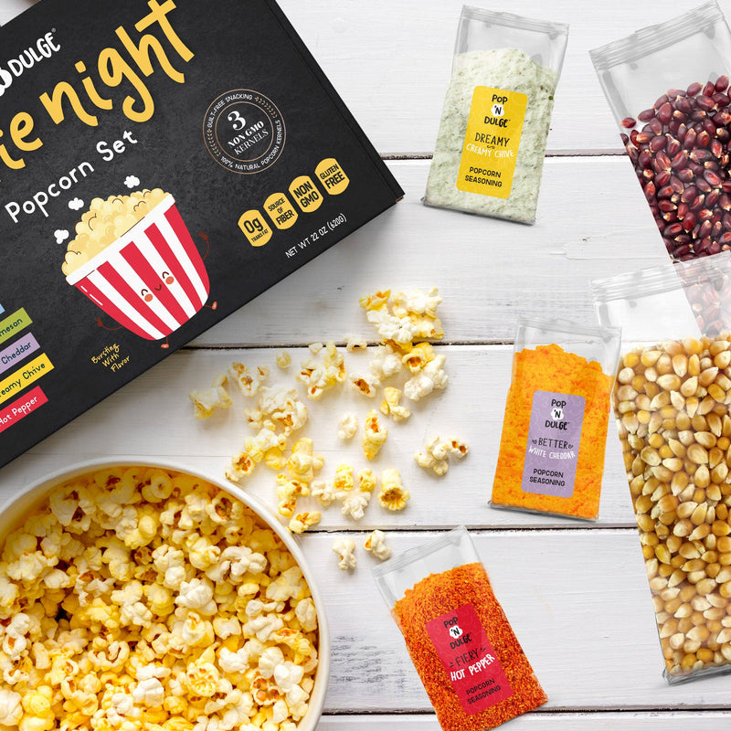 Pop 'N Dulge - Movie Night Gift Basket Popcorn Gift Set