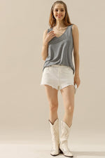 V-Neck Curved Hem Tank