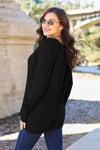 Ribbed Round Neck Long Sleeve Knit Top