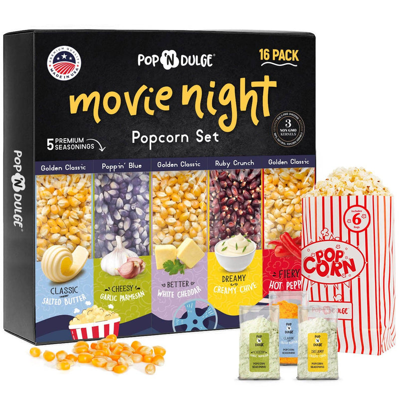 Pop 'N Dulge - Movie Night Gift Basket Popcorn Gift Set