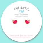 Girl Nation - Hearts and Flowers Cutie Stud Earrings