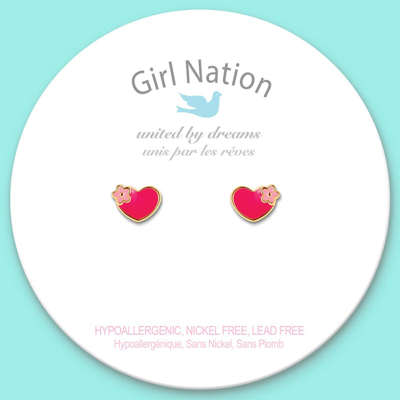 Girl Nation - Hearts and Flowers Cutie Stud Earrings