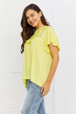Ready To Go Full Size Lace Embroidered Top In Yellow Mousse