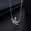 Japanese Orizuru Crane Charm Necklace in 925 Sterling Silver: Rose gold