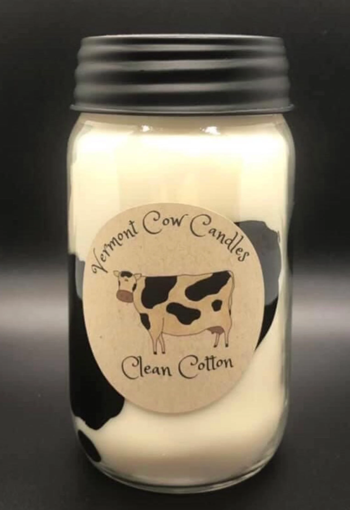 Vermont Cow Candles: Clean Cotton 16oz