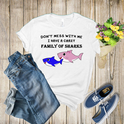 Graphic Tee - Crazy Shark Family