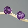Perimade & Co. LLC - Tiny Crystal Rose Flower Stud Earring in 925 Sterling Silver: Yellow