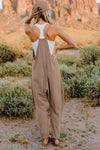 V-Neck Sleeveless Jumpsuit with Pockets**