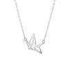 Japanese Orizuru Crane Charm Necklace in 925 Sterling Silver: Rose gold