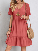 V-Neck Short Sleeve Dress