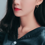 Simple Minimalist Hoop Earrings in 925 Sterling Silver: Silver / L