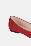 Pointy Toe Slip On Flat Loafers in Red