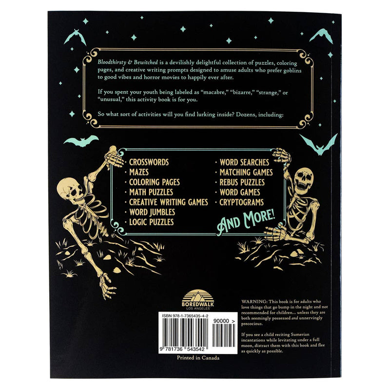 Boredwalk - Bloodthirsty and Bewitched Adult Activity Book