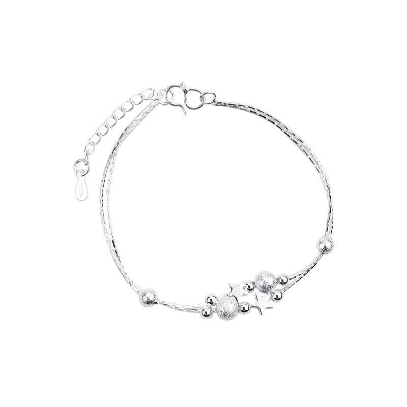 Dainty Cute Star Charm Bracelet in 925 Sterling Silver