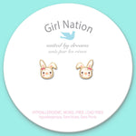 Girl Nation - Bouncy Bunny Cutie Stud Earrings