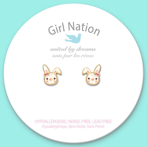 Girl Nation - Bouncy Bunny Cutie Stud Earrings