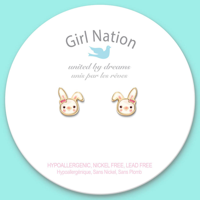 Girl Nation - Bouncy Bunny Cutie Stud Earrings