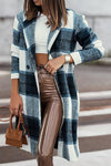 Plaid Button Up Lapel Collar Coat