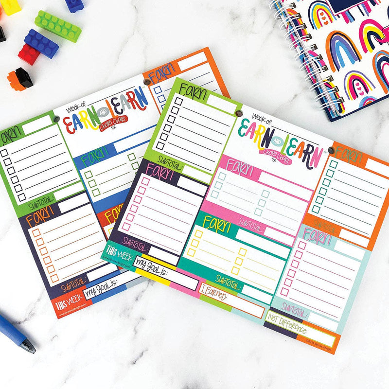 Denise Albright® - Earn & Learn® Kids Money Management Chore Chart | Open Stock: Kickin' Colors