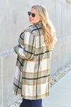 Plaid Button Up Lapel Collar Coat