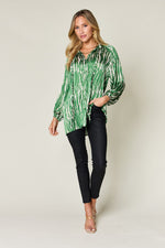 Printed Button Up Long Sleeve Shirt