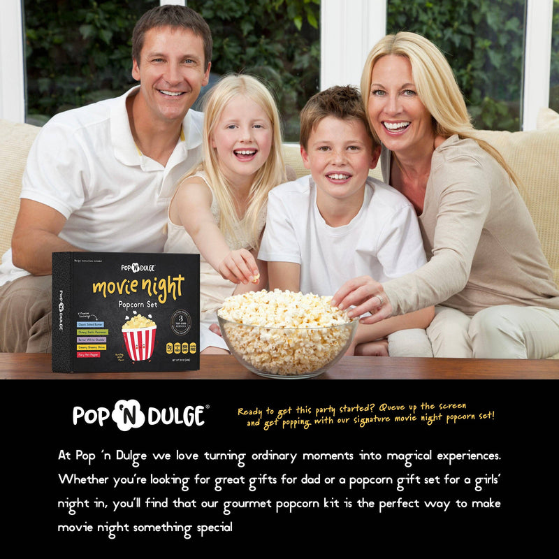 Pop 'N Dulge - Movie Night Gift Basket Popcorn Gift Set