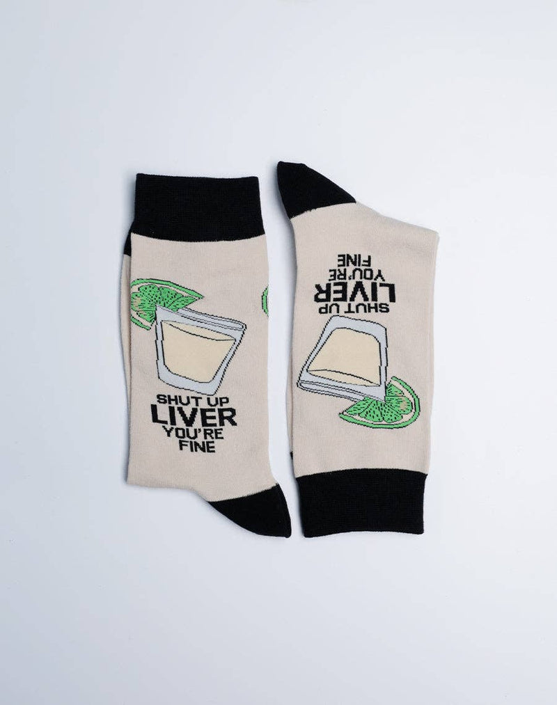 Men's Shut Up Liver You're Fine Tequila Crew Socks