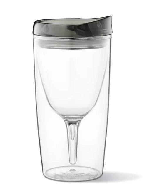 Preorder: Portable Wine Cup With Acrylic Lid In Black Womens