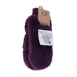 C.C Beanie - Fuzzy Lined Fur Women's Convertible Mittens: Purple