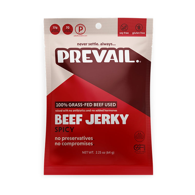 Prevail Jerky Spicy 100% Grass-Fed Beef Jerky- 2.25 Oz