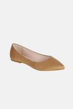 Pointy Toe Slip On Flat Loafers in Camel