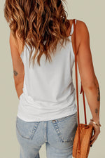 Lace Trim V-Neck Cami Top**