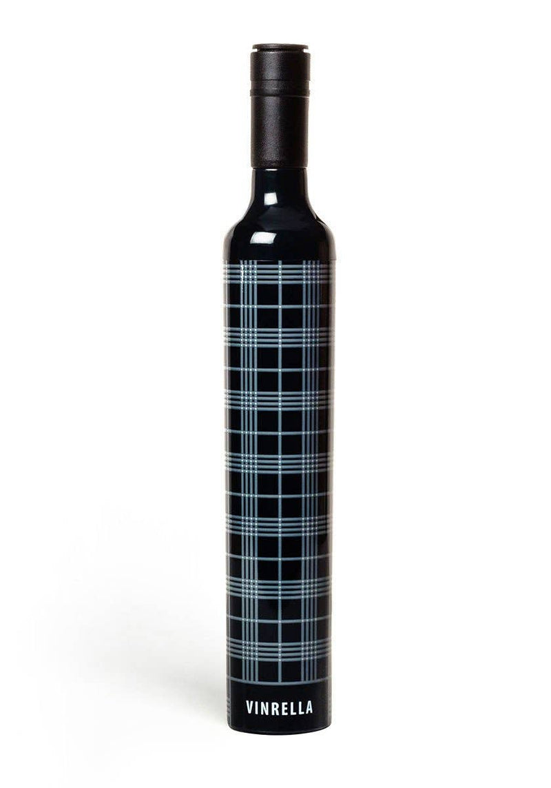 Vinrella - Black Plaid Bottle Umbrella