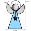 Blue Iridescent Stained Glass Angel Christmas Ornament