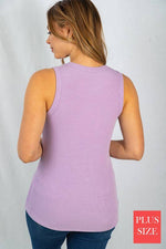 Lavender Sleeveless Solid Knit Top