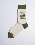 Women's Olive Me Loves Olive You Crew Socks